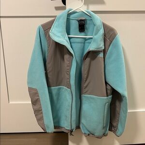 The North Face Turquoise and Gray Fleece Jacket